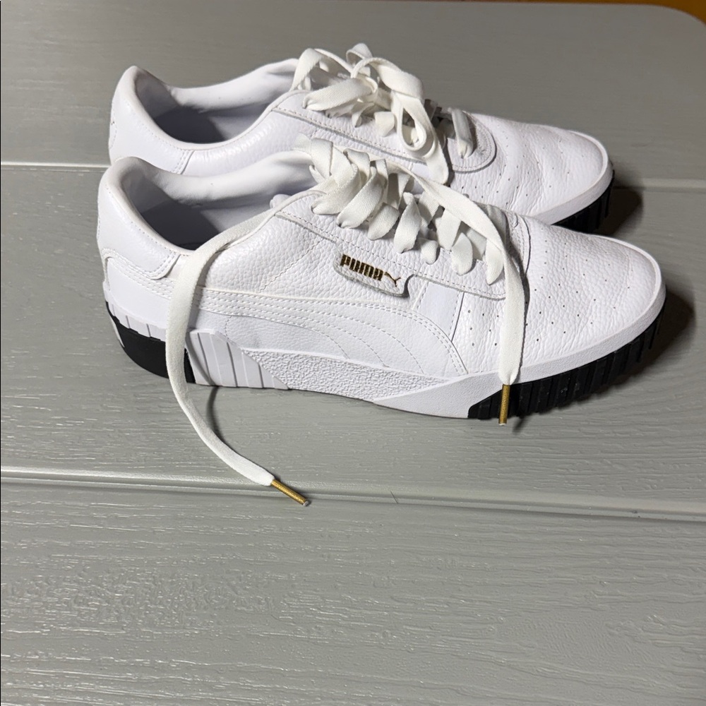 Puma White Sneakers with Black Accents